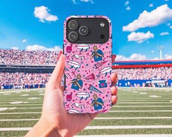 Buffalo Football - harten en strikken - roze iphonehoesje || Buffalo voetbal telefoonhoesje Buffalo telefoon voetbal cadeau Buffalo voetbal maffia