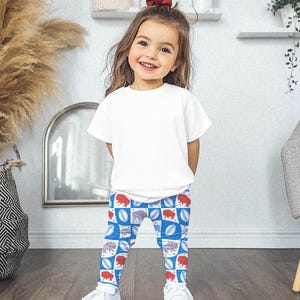 Buffalo Squares Kids Leggings || Buffalo Football Toddler Leggings Buffalo Youth Pants Lets Go Buffalo Mafia 716 Buffalo Child WNY