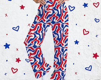 Buffalo Wavy Lines Wide-Leg Pants || Buffalo Football Adult Pants Buffalo Pants Lets Go Buffalo Mafia 716 Buffalo Lounge Pants WNY