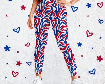 Buffalo Wavy Lines Leggings || Buffalo Football Adult Leggings Buffalo Pants Lets Go Buffalo Mafia 716 Buffalo Women WNY