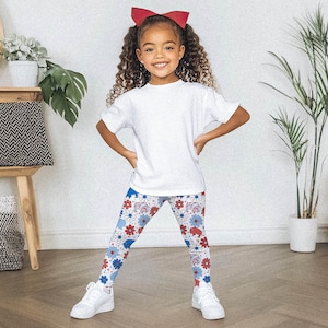 Buffalo Floral Youth Leggings || Buffalo Football Kid Leggings Buffalo Youth Pants Lets Go Buffalo Mafia 716 Buffalo Child WNY