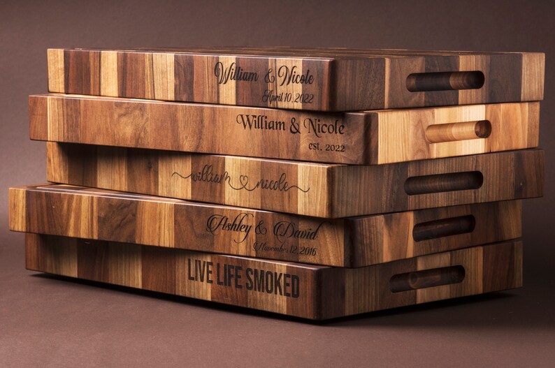 Large Walnut End Grain Cutting Board With Juice Groove. Custom Etsy