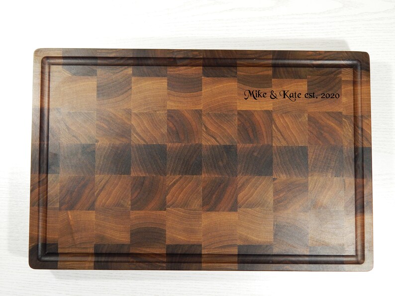 End Grain Cutting Board Walnut. Juice Groove. Large Butcher Etsy