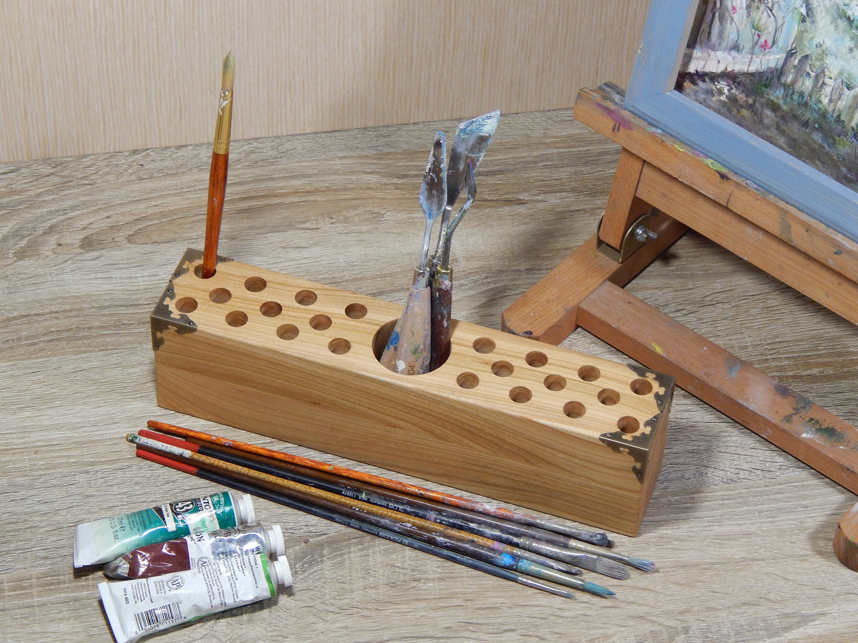 Paint Brush Holder. Beautiful Cherry Gift for Artist Rack Etsy