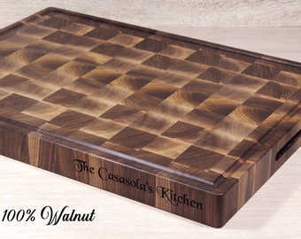 Personalized Medium Maple End Grain Cutting Board Gift Chopping Block Butcher Block 14-58 X 11-34 X 1-12