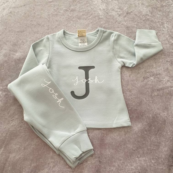 personalised baby clothes, toddler, infant, Personalised kids lounge wear, tracksuit, initial and name lounge set, birthdays,