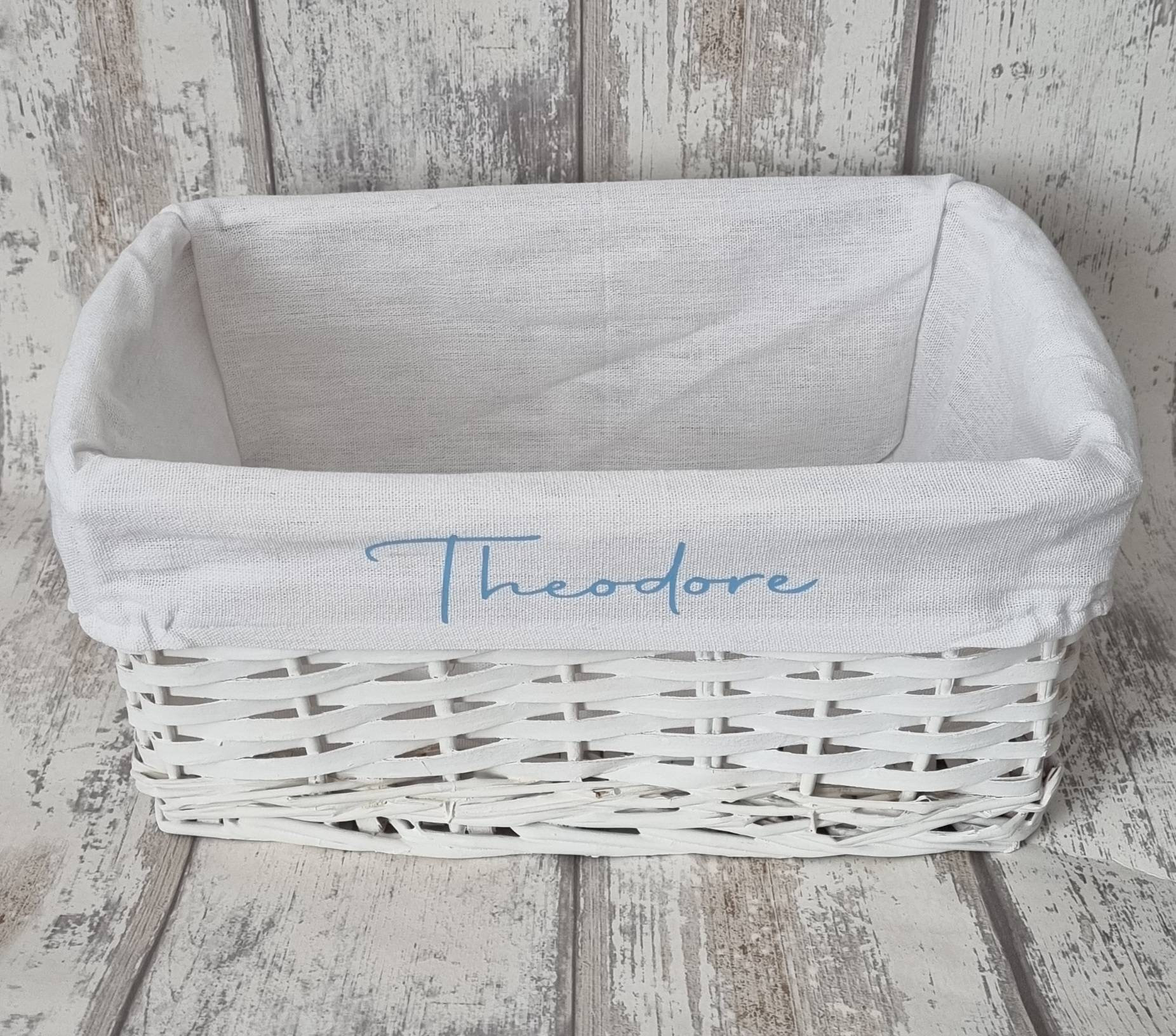 Personalised Baby Storage Basket/ White Wicker Basket/ Baby Etsy UK