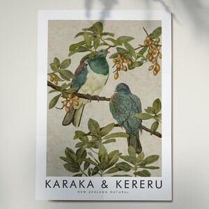 Karaka & Kereru Watercolour Painting: New Zealand Art Print (JPG Digital Download A2 Size)