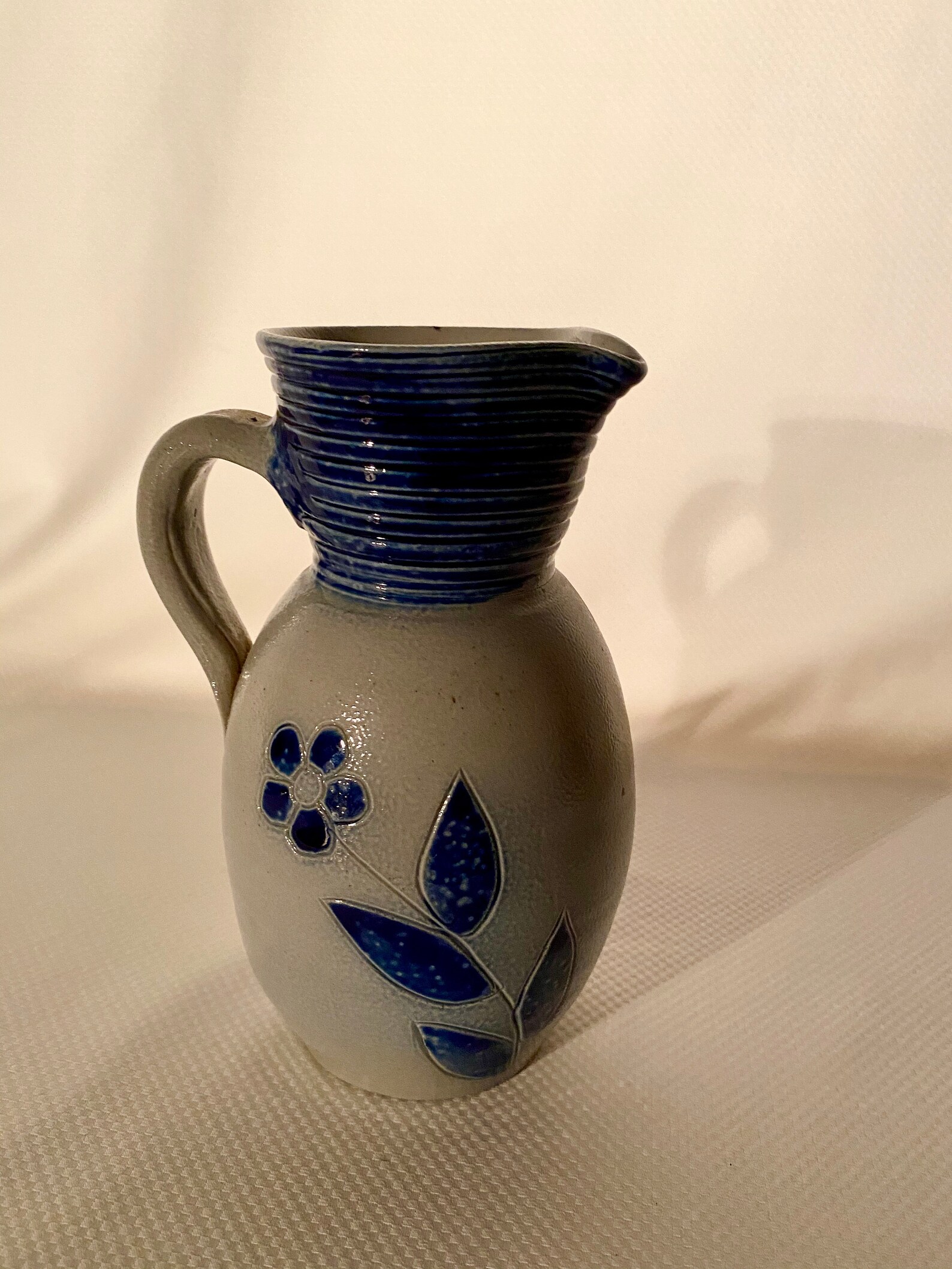 Vintage Williamsburg Pottery Stoneware Salt Glaze Cobalt Blue Etsy