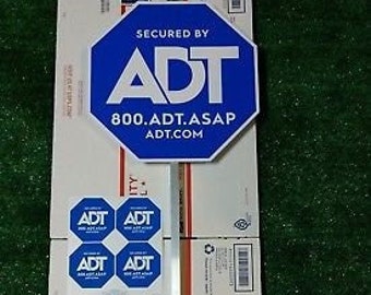 ADT Window Sticker Decal Authentic Light Blue ADT Window Sticker Decal Authentic Light Blue