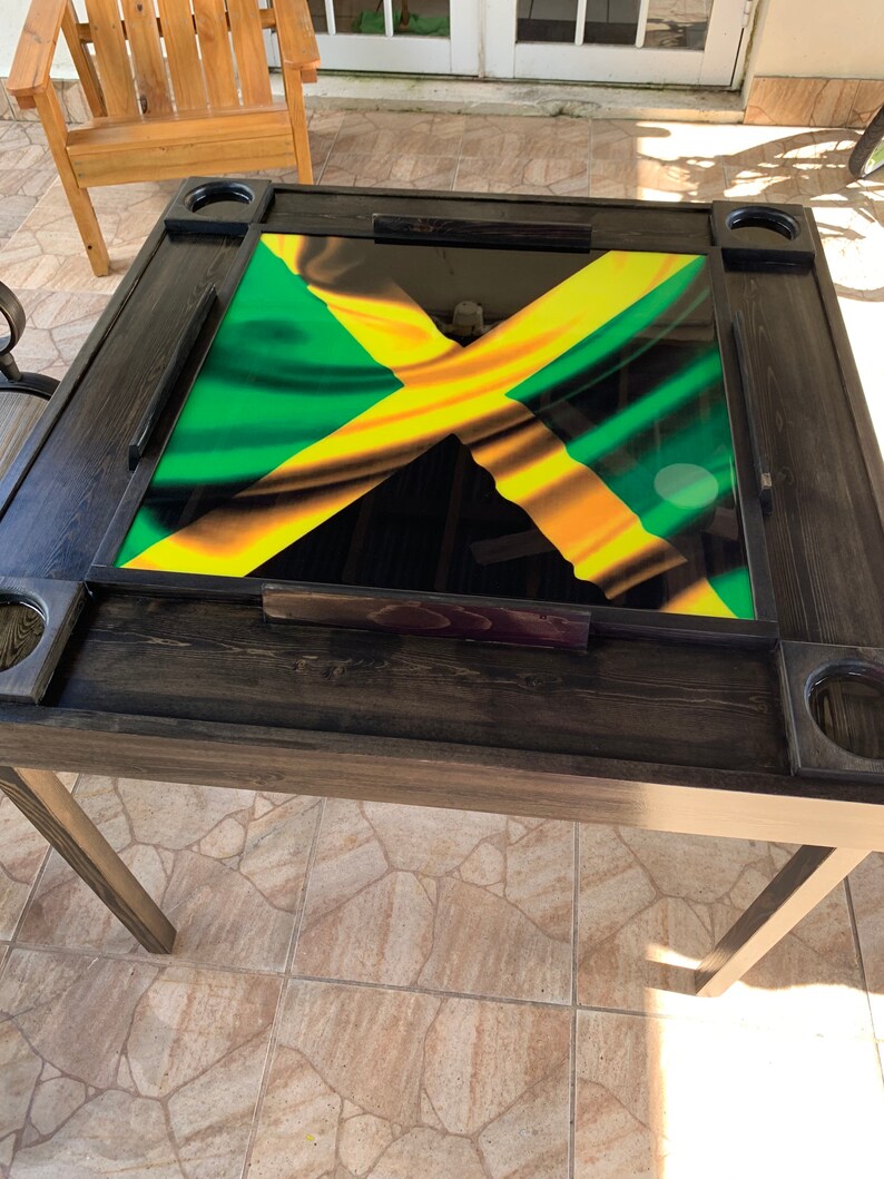 Domino Table Jamaica Flag. Can Be Customized With Any Flag. Etsy