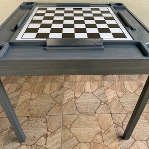 Domino, Checker and Chess Table! Made of Wood With Folding Legs. Made ...