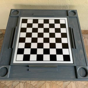 Domino, Checker and Chess Table! Made of Wood With Folding Legs. Made ...