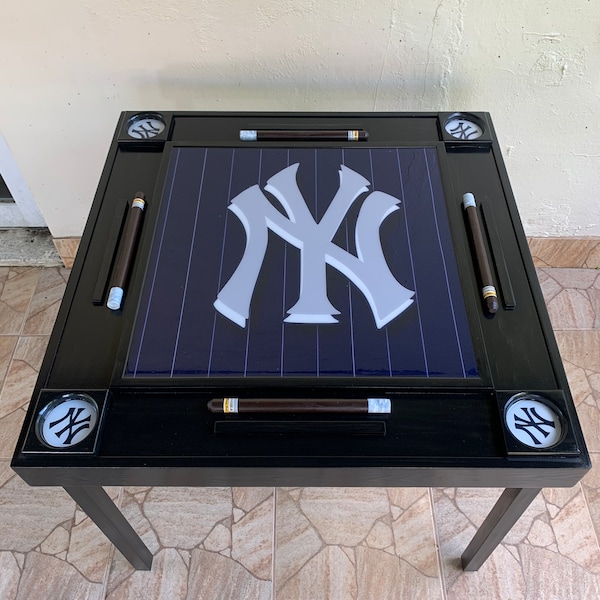 Customizable Sports Team Domino Table, Foldable Wood Legs