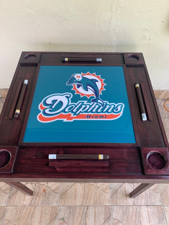 Wood Domino Table Made to Order. Miami Dolphin Team We Can