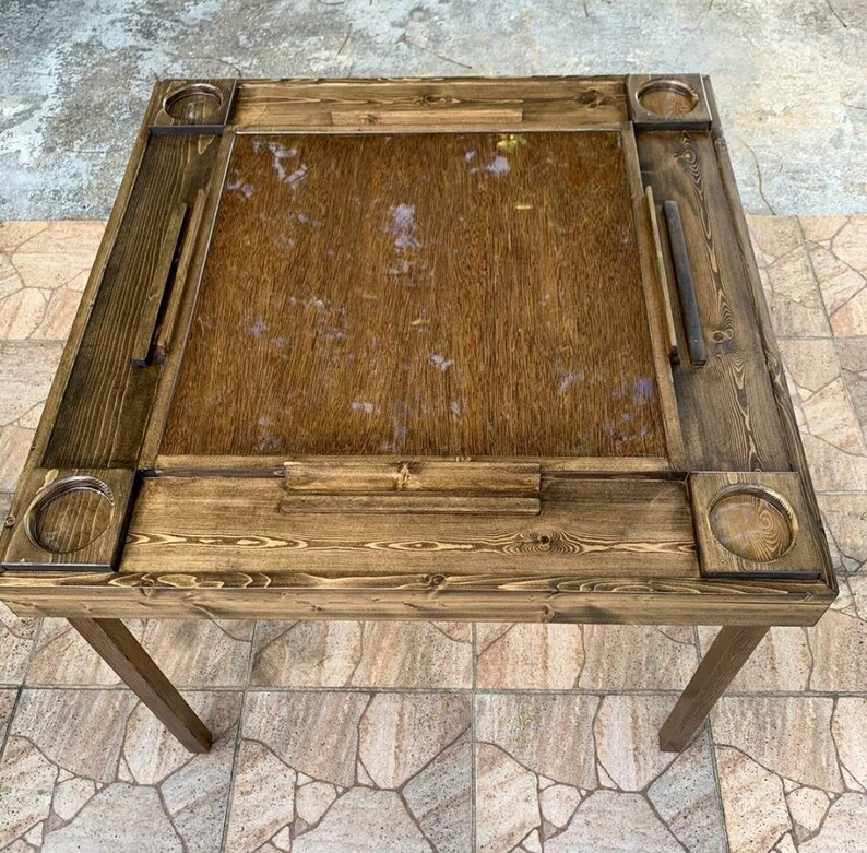 Wood Domino Table. Legs Fold Easy. Can Be Customized. Color Etsy