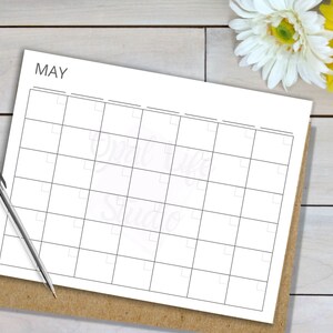 Printable Blank Calendar 3 | Monthly Planner | Simple & Minimal ...