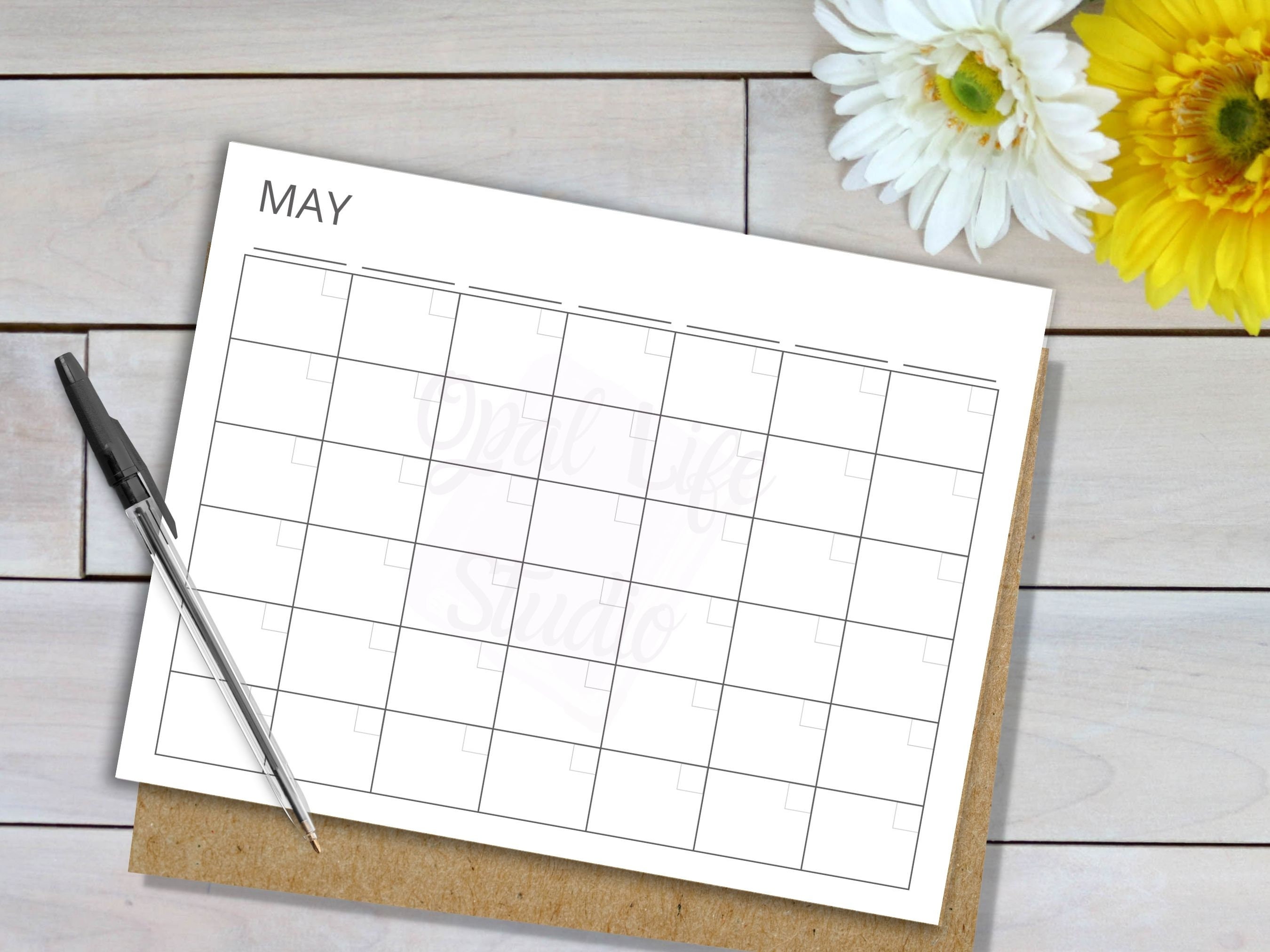 Printable Blank Calendar 3 Monthly Planner Simple & Minimal Letter ...