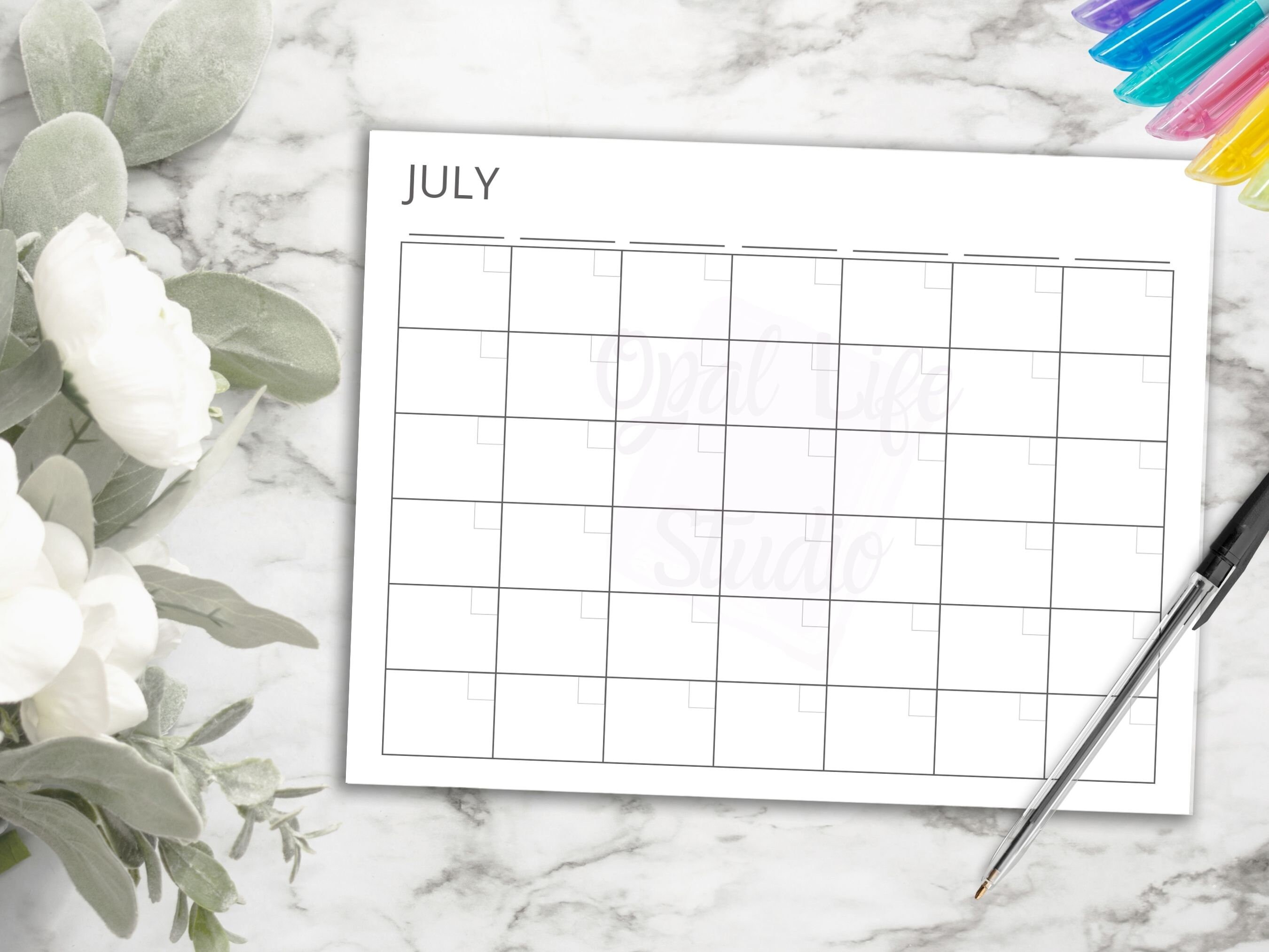 Printable Blank Calendar 3 Monthly Planner Simple & Minimal Letter ...