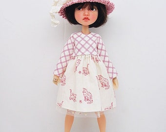 ZORINA, Kittens Cream Dress, Pants Hat for LitaChan Zorina 8.6"