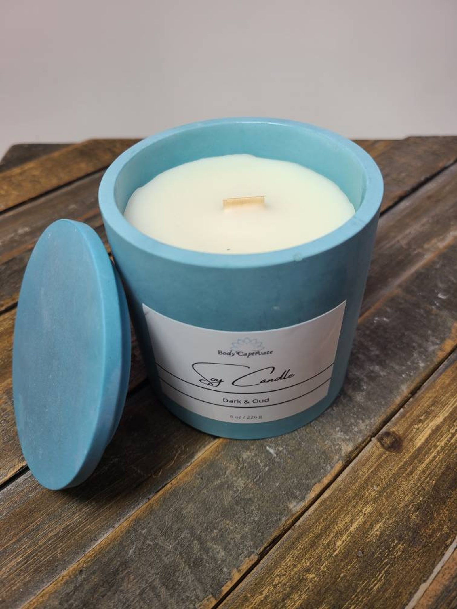 Concrete Candle Vessel With Lid 8oz Pick Your Fragrance and Etsy