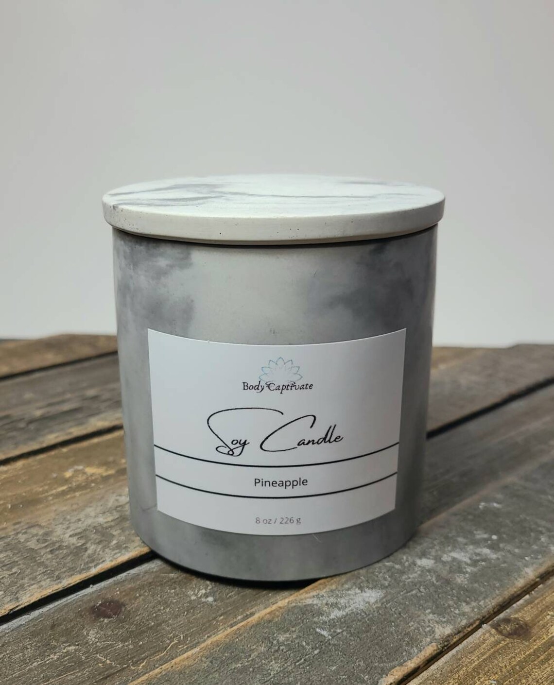 Concrete Candle Vessel With Lid 8oz Pick Your Fragrance and Etsy