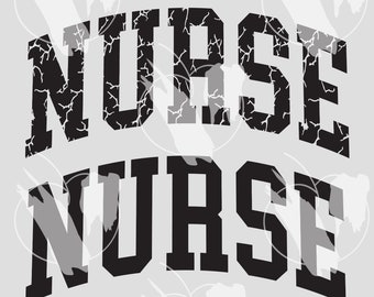 Krankenschwester - Distressed Nurse Logo - Cricut PNG - Herunterladbare Krankenschwester Grafik