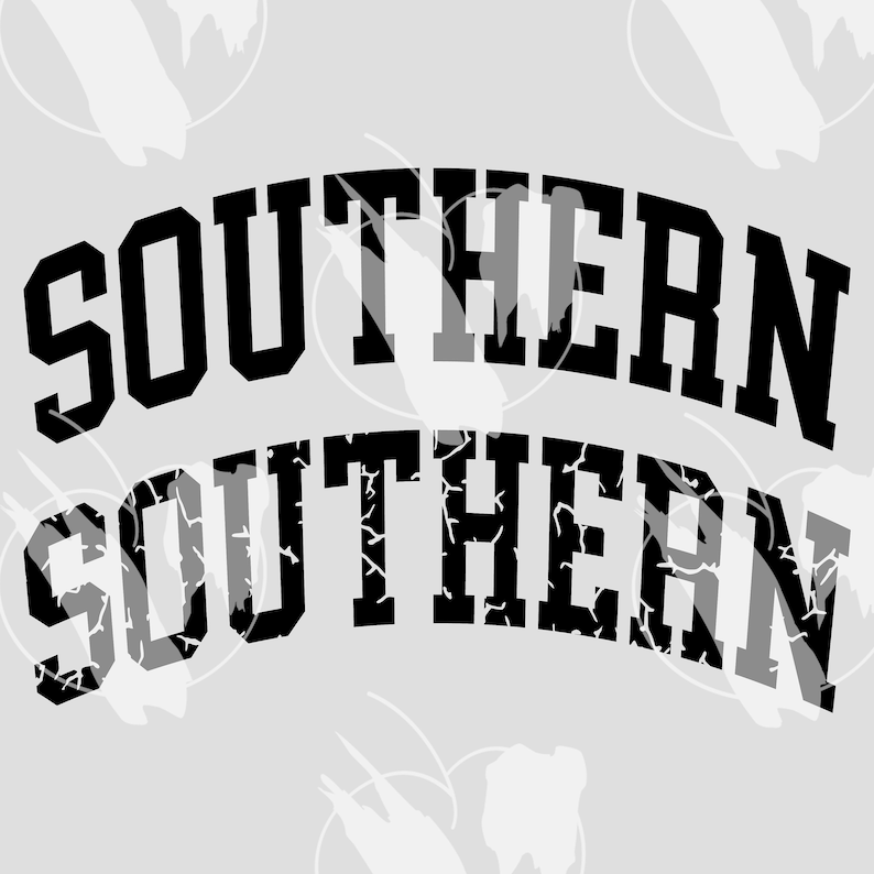 Southern - Distressed Southern Logo - Cricut PNG - Downloadable Southern Graphic Bild 1