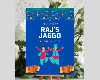 Jaggo Welcome sign as Jaggo sign, Welcome to Jaggo as Jago poster, Jago Welcome Signs as Jago signs, Punjabi Jaggo signs as Jaggo party sign