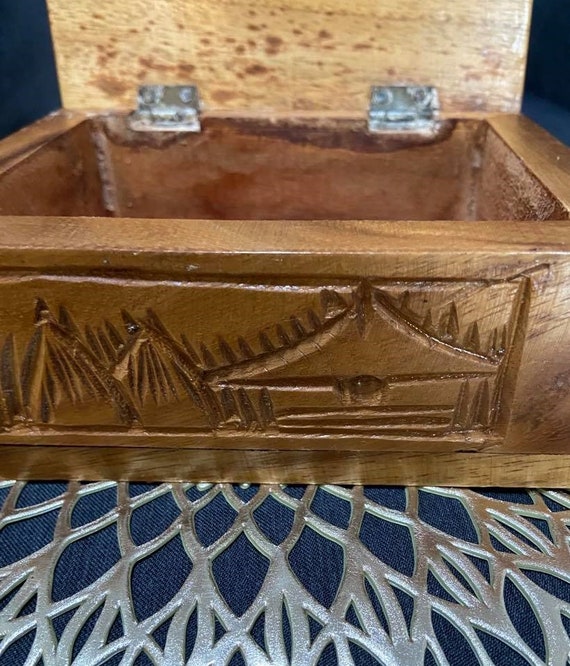 Hand Carved Wooden Box - image 8