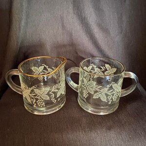 Bartlett Collins Frosted Grape Sugar & Creamer