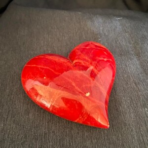 Alabaster Hand Carved Heart Paperweight