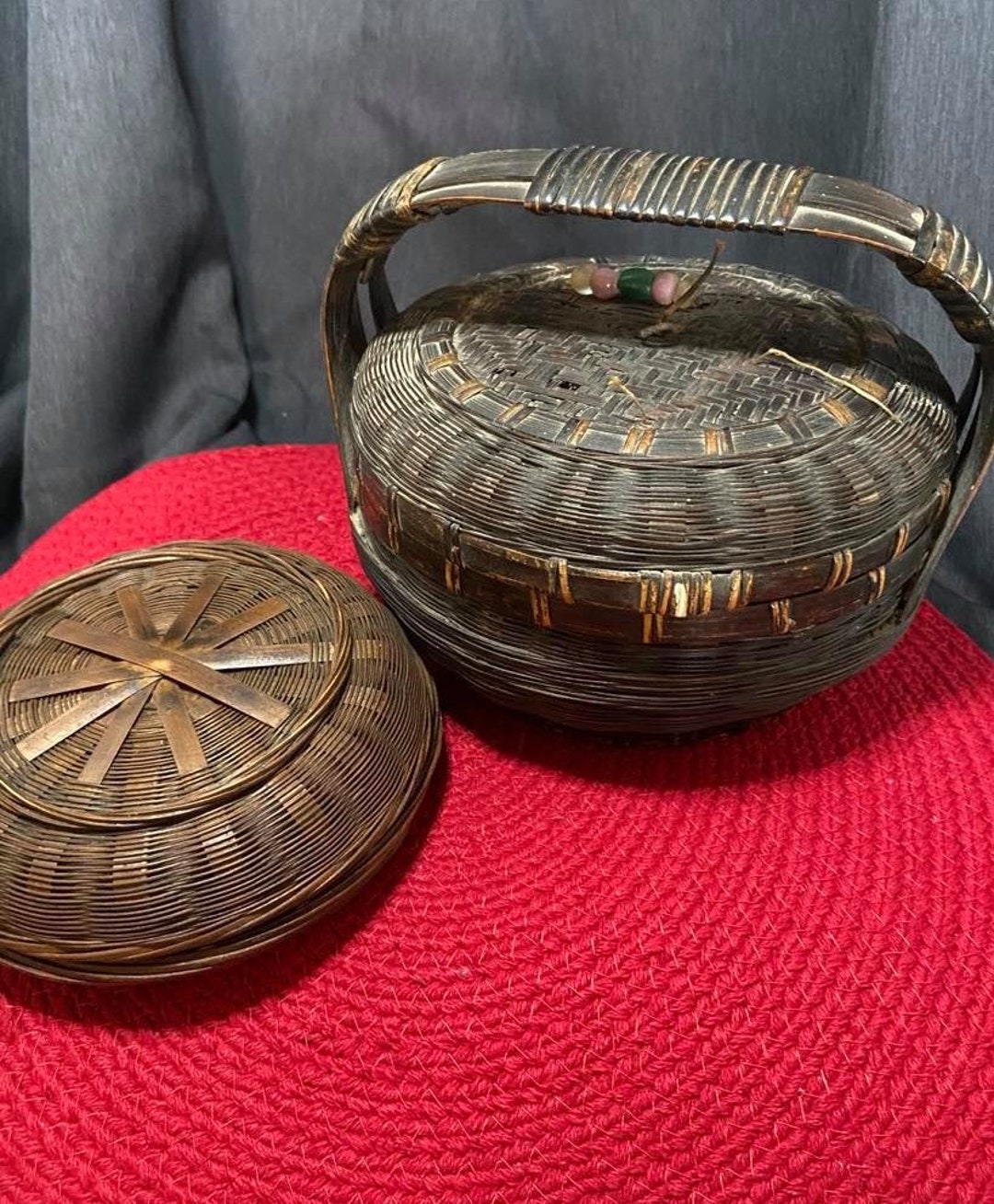 Antique Chinese Sewing Baskets Set of 2 Etsy