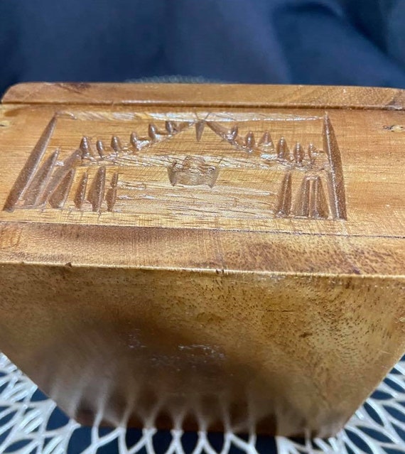 Hand Carved Wooden Box - image 2