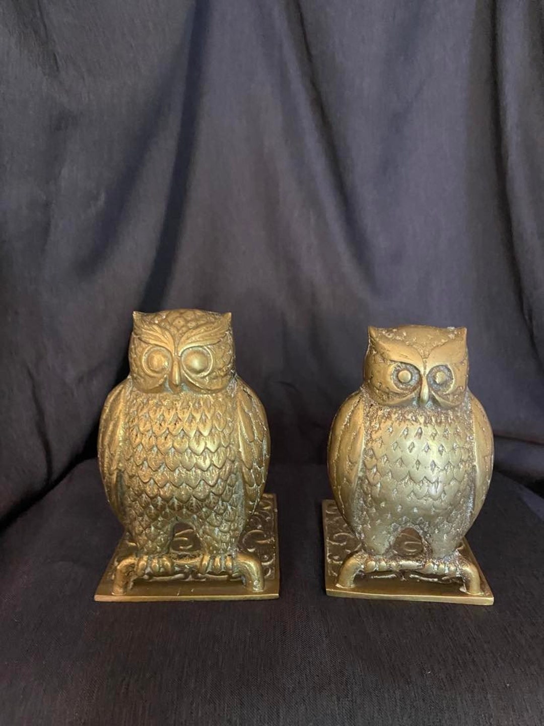Brass Owl Bookends Etsy