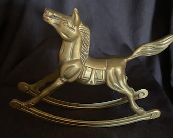 Brass Rocking Horse Figurine