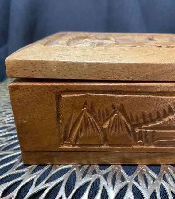 Hand Carved Wooden Box - image 3