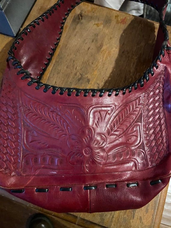 Leaders in Leather Red Shoulder Bag Etsy