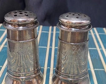 Etched Pewter Salt & Pepper Shakers
