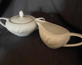 Kaysons China Golden Rhapsody Creamer & Covered Sugar Bowl