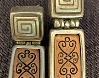 Vintage Brighton Two Tone Stud Earrings