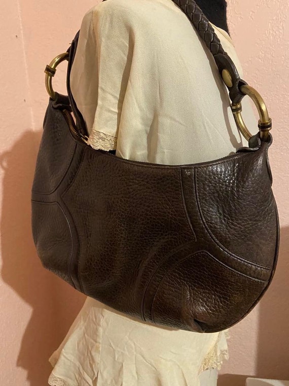 Kenneth Cole Brown Pebble Leather Purse