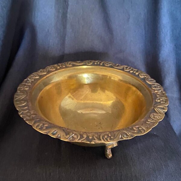 Footed Brass Bowl Etsy