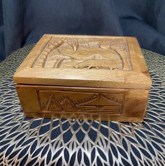 Hand Carved Wooden Box - image 4