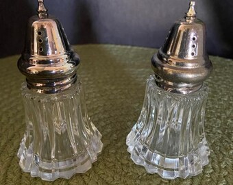 Small Fluted Glass Salt & Pepper Shakers