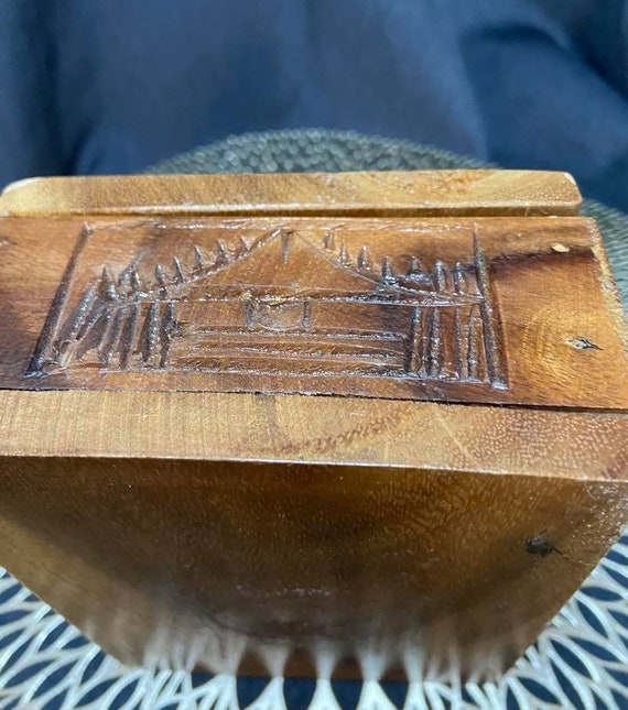 Hand Carved Wooden Box - image 1