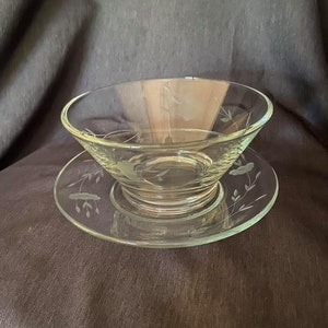 Princess House Crystal Heritage Design Mayo/Condiment Set
