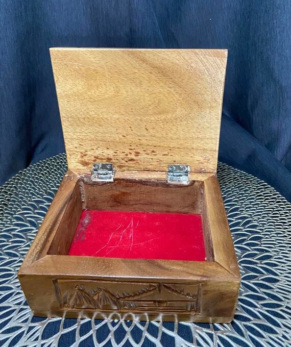 Hand Carved Wooden Box - image 5