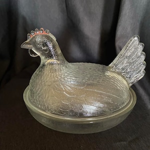 Indiana Glass Clear Hen On A Nest