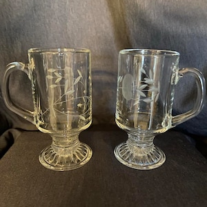 Princess House Crystal Heritage Footed Irish Coffee Mugs